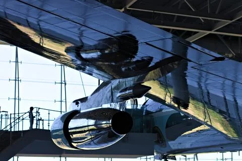 Air Force One Wing and Engine 스톡 사진