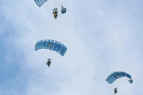 Air Force Parachute Performance at the 2025 Changchun Airshow Stock Photos