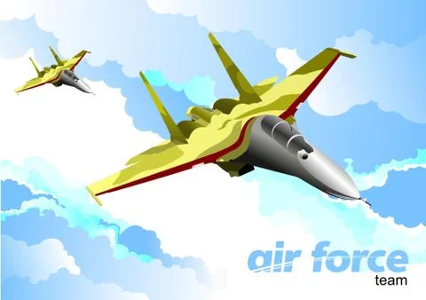 Air force team. Vector illustration イラスト素材
