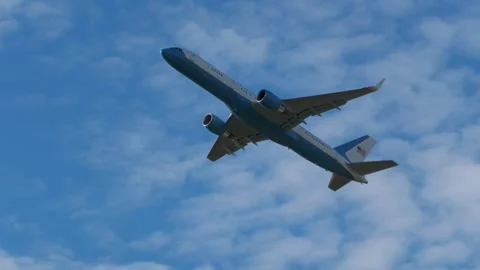 Air Force Two, US Vice Presidential Aircraft Takeoff from Selfridge ANGB Stock Footage 343901156