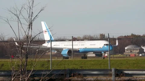 Air Force Two, US Vice Presidential Aircraft Taxiing at Selfridge ANGB Stock Footage 343901184