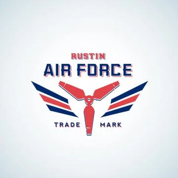 Air Force Vector Retro Label, Sign or Logo Template. Aeroplane Airscrew with 스톡 일러스트