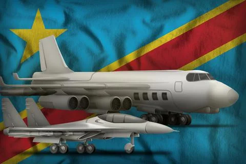 Air forces on Congo flag. Congo air forces concept Stock Illustration