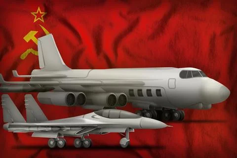 Air forces on the Soviet Union (SSSR, USSR) flag background. Soviet Union (SSSR イラスト素材