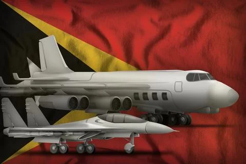Air forces on the Timor-Leste flag background. Timor 스톡 일러스트