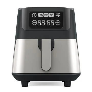 Air fryer, front view. 3D rendering Stock Illustration
