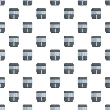 Air fryer kitchen appliance pattern on white background Stock Illustration