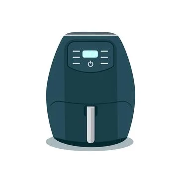 Air fryer kitchen vector flat design isolated on white background. Air fryer equ Stock Illustration