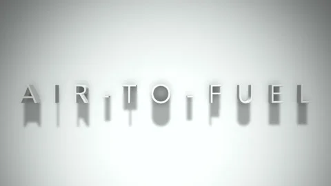 Air-to-Fuel 3D title animation with shadows on a white background Stockbeeldmateriaal 296585847