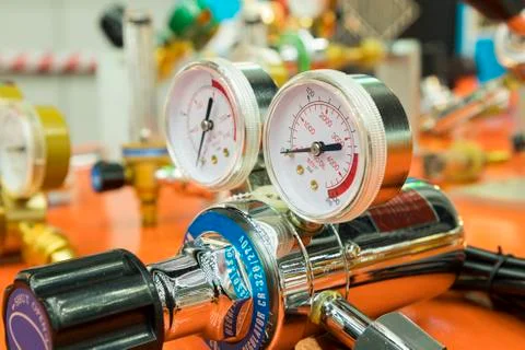 Air gauge for welding process Stock Photos