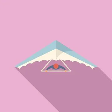 Air glider icon flat vector. Fly man Illustration