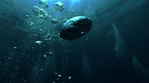 Air grouped in half-spheres rises toward the surface, then bursts Stock Footage 311363127