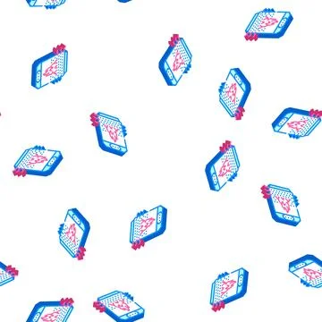 Air heating isometric icon seamless pattern color Illustrazione stock