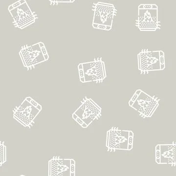 Air heating line vector seamless pattern flat Stock Illustration