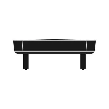 Air hockey table game vector icon illustration solid black. Entertainment pla Stock Illustration