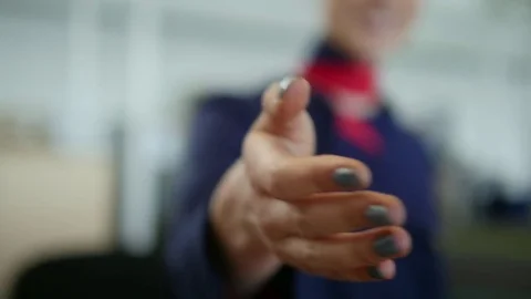 Air hostess hand gesture Stock Footage 77052123
