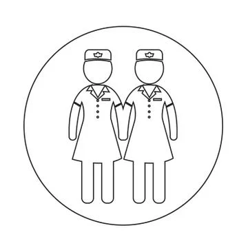 Air Hostess icon Stock Illustration