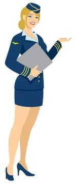 Air Hostess Stock Illustration