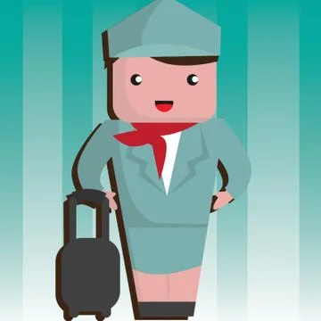 Air Hostess Illustrazione stock