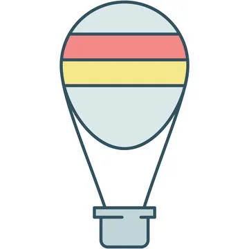 Air hot balloon vector icon isolated illustration Stock Illustration