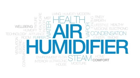 Air humidifier animated word cloud, text design animation. Kinetic typography. Stock Footage 80209505