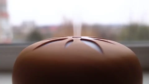Air humidifier. Aroma diffuser close-up. A stream of steam close-up and other de Stock Footage 256219073