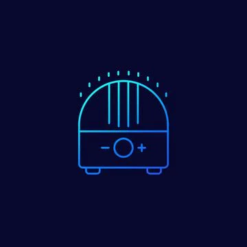 Air humidifier vector linear icon 库存插图