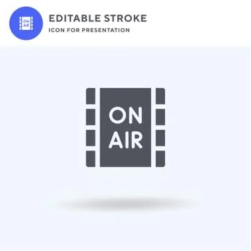 On Air icon vector, filled flat sign, solid pictogram isolated on white, logo Stock Illustration