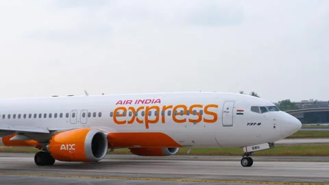 Air India Express Boeing 737-8 taxiing at Phuket Airport Stock Footage 337664343