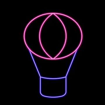 Air inflatable balloon in neon effect Stock Illustration