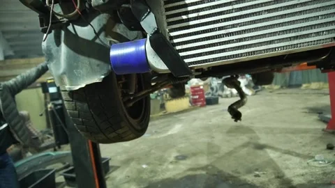Air intake system on a drift car with a turbo engine Vidéo 235676693