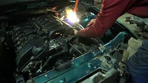 Air intake system on a drift car with a turbo engine Stock Footage 235680019