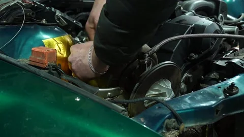 Air intake system on a drift car with a turbo engine Видео 235680048