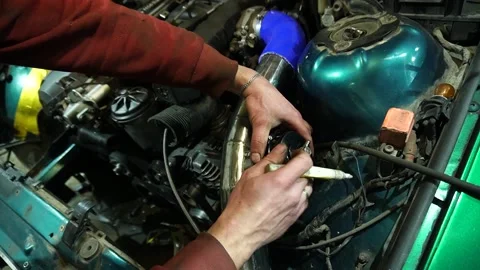 Air intake system on a drift car with a turbo engine Видео 235680060