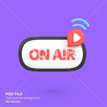 On air isolated 3d render icon illustration Modello PSD