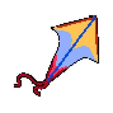 Air kite pixel art vector illustration Stock Illustration