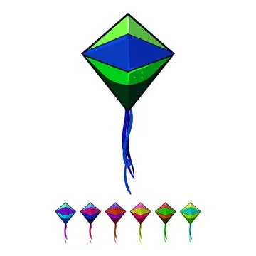 Air kite sky cartoon vector graphic Stock Illustration