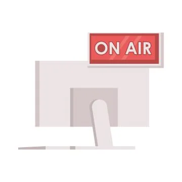 On air label with desktop display Illustration