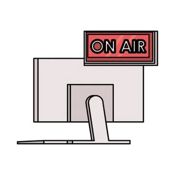 On air label with desktop display Illustration