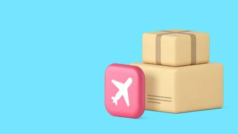 Air logistic mail cargo postal parcel delivery airmail service copy space ban Stock Illustration