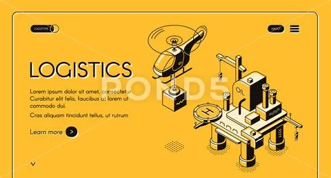 Air logistics company isometric vector web banner Stock Illustration