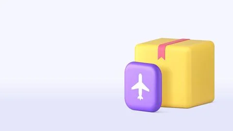 Air mail cargo correspondence postal parcel courier delivery copy space banne イラスト素材