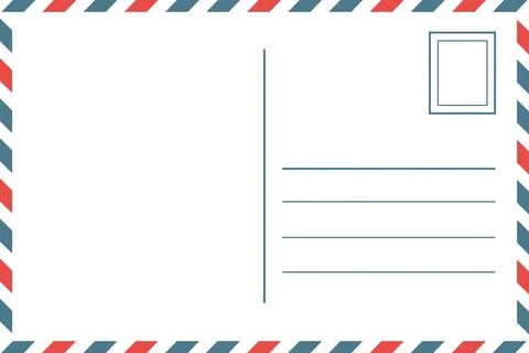 Air Mail Envelope Template Vintage Postcard Letter Background Vector Design Stock Illustration