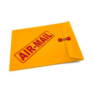 Air mail on manila envelope Stock Illustration