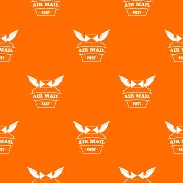 Air mail pattern vector orange Illustrazione stock