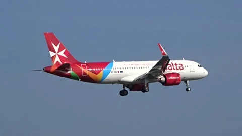 Air Malta Airbus A320 Landing at Airport Stock Video Pond5