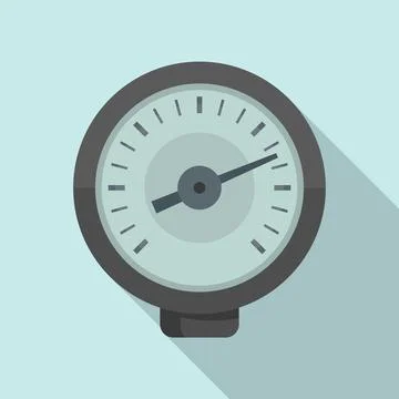 Air manometer icon flat . Gas pressure Stock Illustration