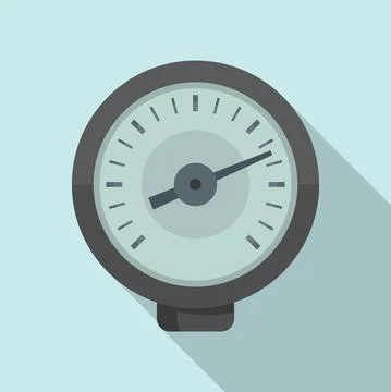 Air manometer icon flat vector. Gas pressure Stock Illustration