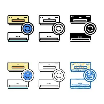 Air mix conditioning replacement color icon vector 스톡 일러스트