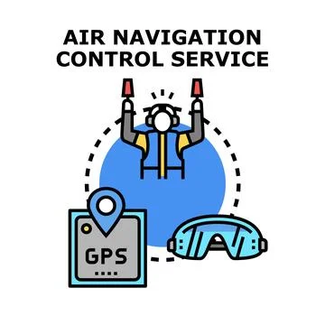 Air navigation control service providing flight management Illustration